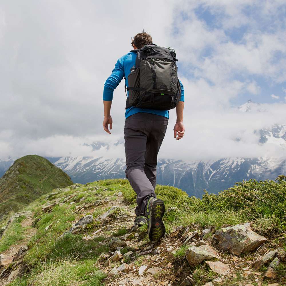 man hiking